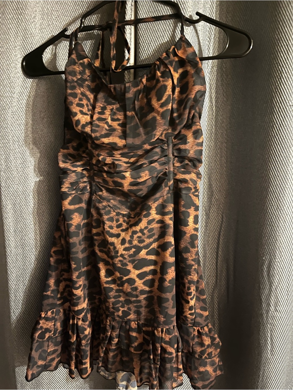 PrettyLittleThing Brown and Black Leopard Print Mini Dress